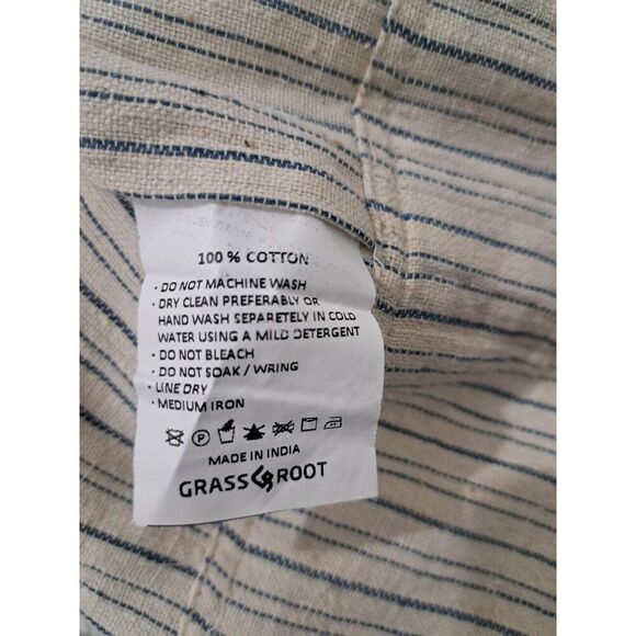 Anita Dongre womens Small ALL NATURAL KALA COTTON Button SHIRT DRESS Beige - Picture 10 of 11